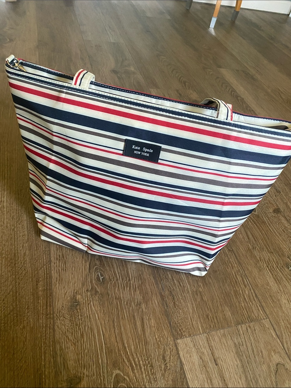 kate spade Striped Navy, Red & White striped navy multi tote bag.